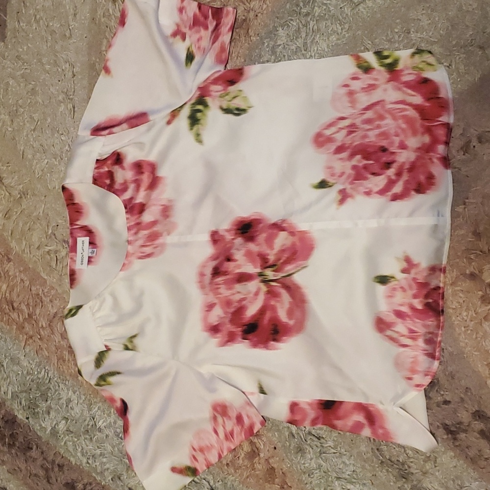 Gibson Latimer cold shoulder floral blouse sz large